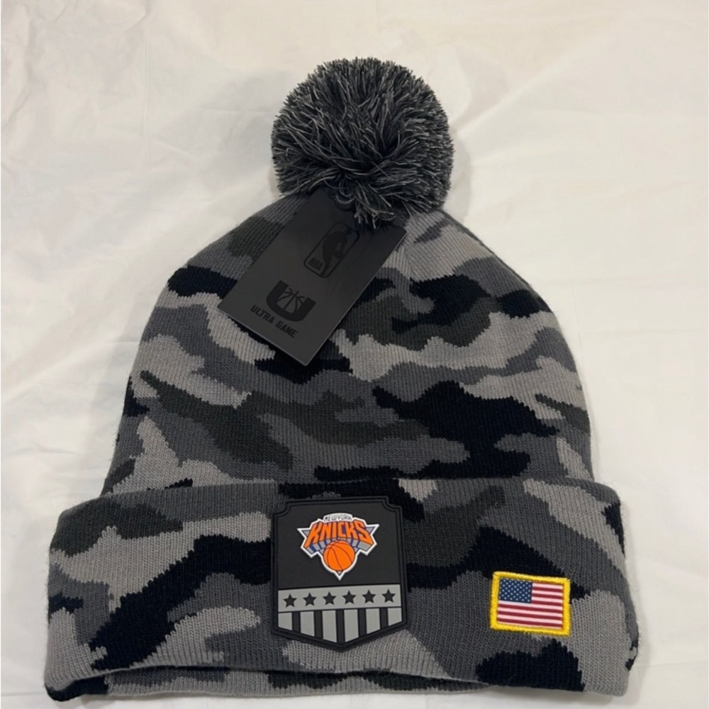 New York Knicks Camo Beanie Winter Hat.